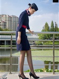 SIW Siwen Media 051 China Eastern Airlines uniform, cap, scarf, skirt, four pieces set - Siqi(25)